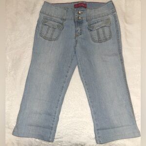 GLO Jeans Blue Vintage Y2K Ankle Cropped Capri Denim Shorts Woman’s